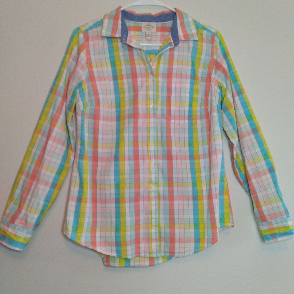Women's st John's Bay multicolored pastel plaid - Picture 3 of 6